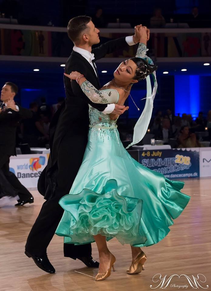 NEW Latin Ballroom Dance Dress Modern Salsa Waltz Standard Long Dress#G285