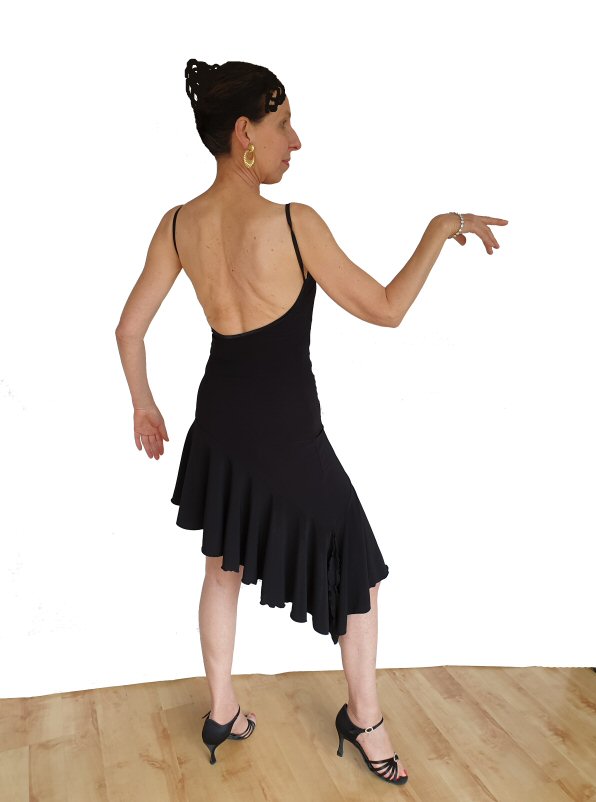Open back asymmetrical Latin dress