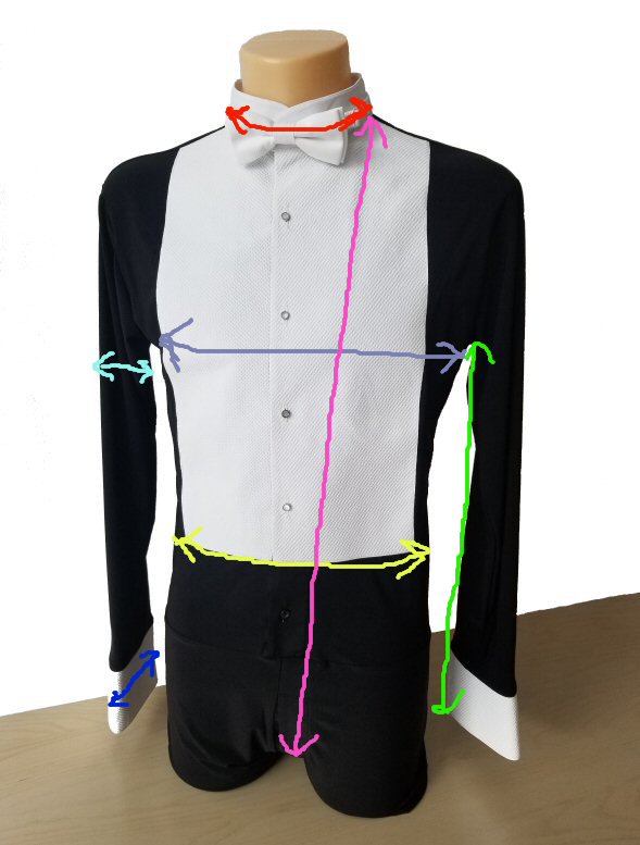 How to measure for Ballroom competition shirt