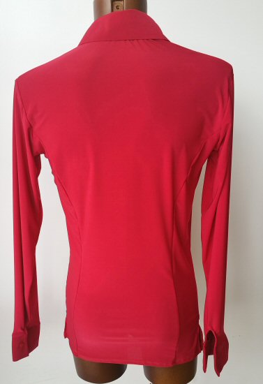 Red Stretch Shirt with collar