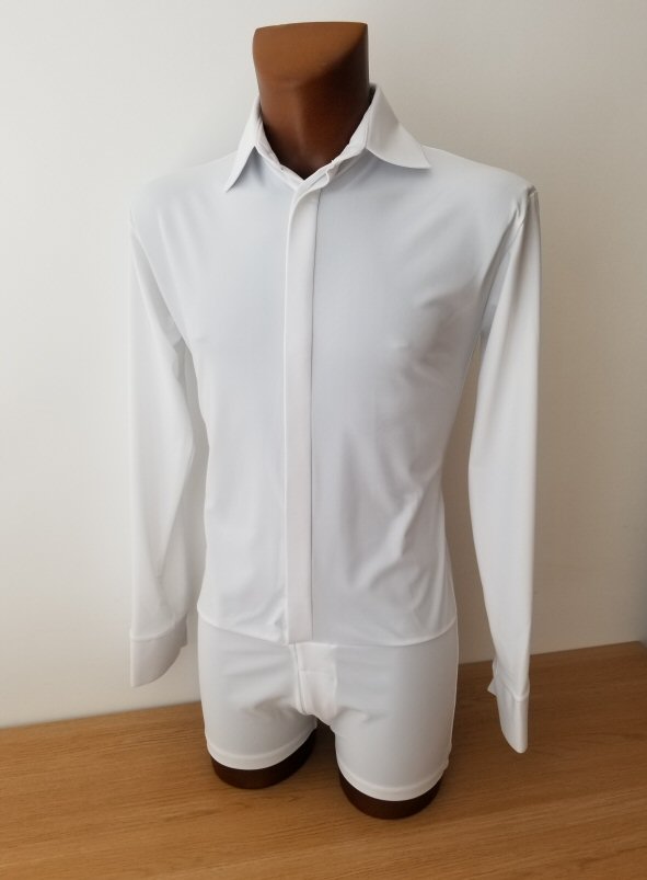 Stretchy Ballroom practice shirt with buttons