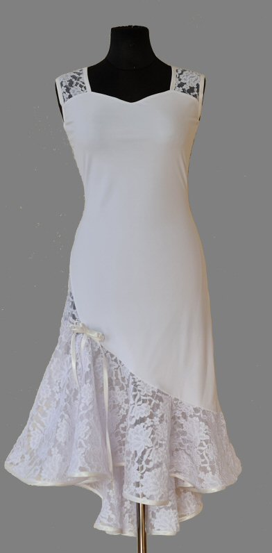 Lace back dress with slit