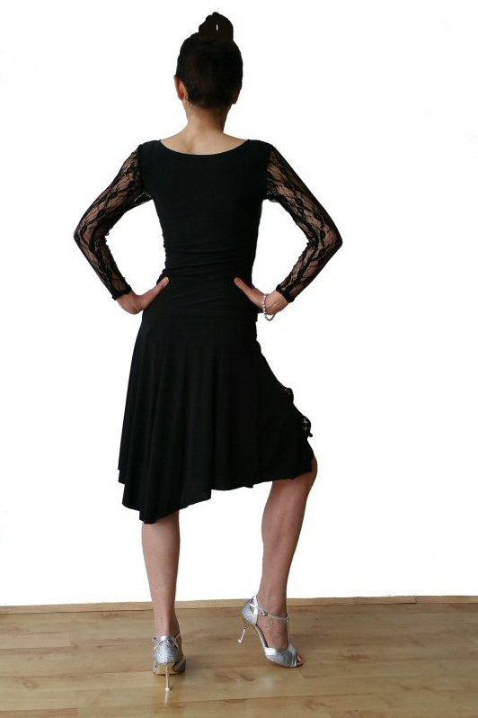 Black tango top and skirt with lace