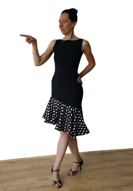 Black Polka dots Latin practice dress