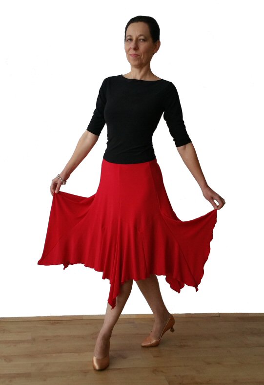 Zig zag hem Ballroom/Latin/Tango dance skirt