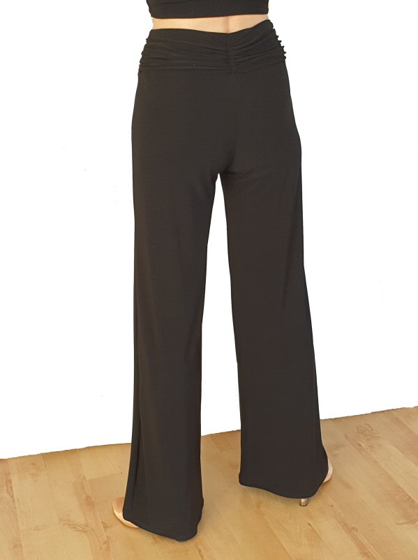Wide leg trousers with ruching