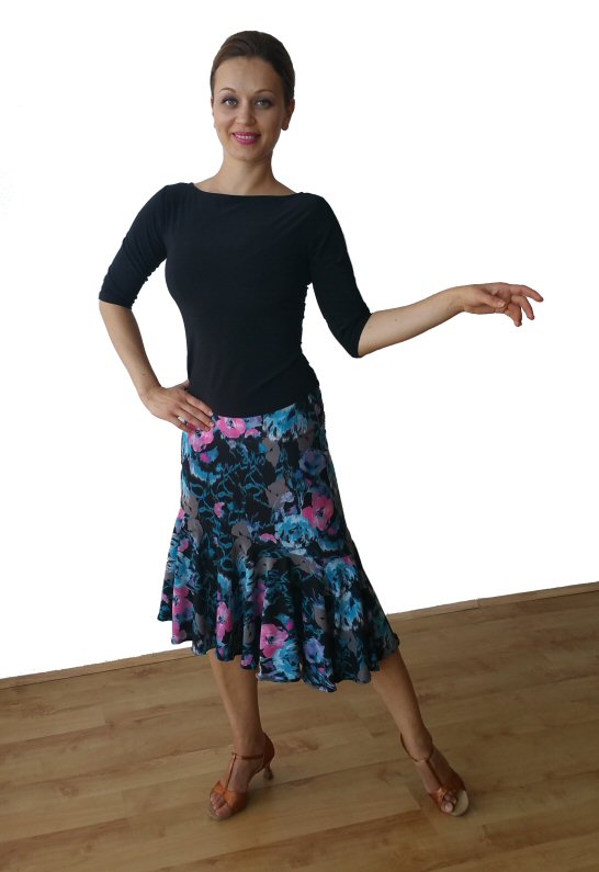 Flower print dance skirt
