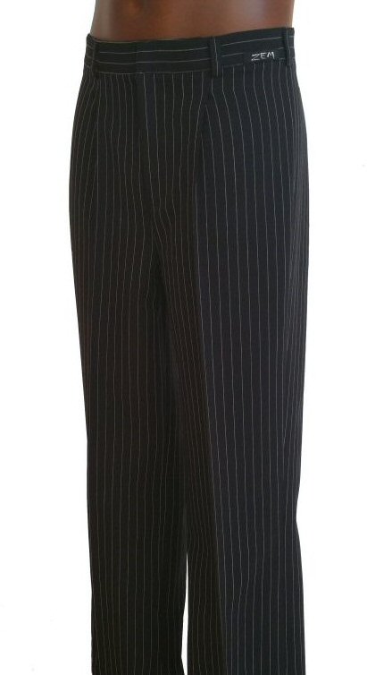 White Pinstripe Black Mens Ballroom trousers