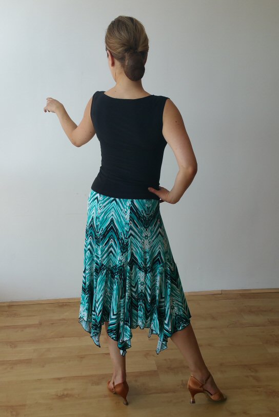 Zig zag print Blue/Green dance top