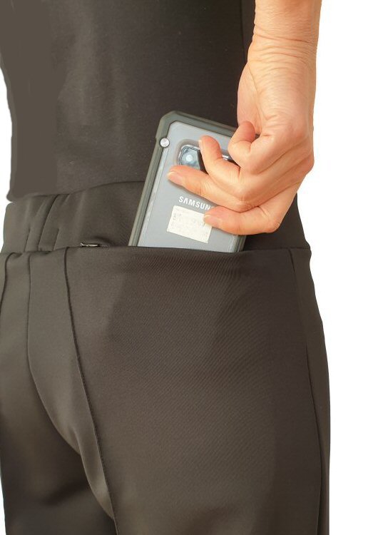 Heavenly stretchy mens trousers mobile phone pocket