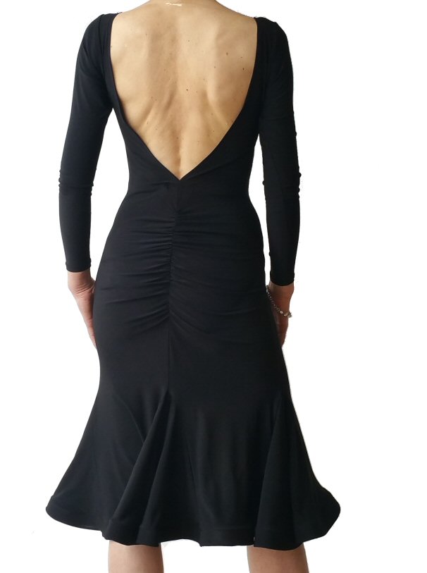 Long sleeve Open back Latin dress