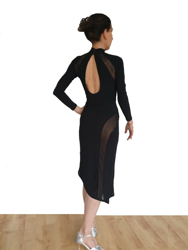 Latin dress with see-through mesh