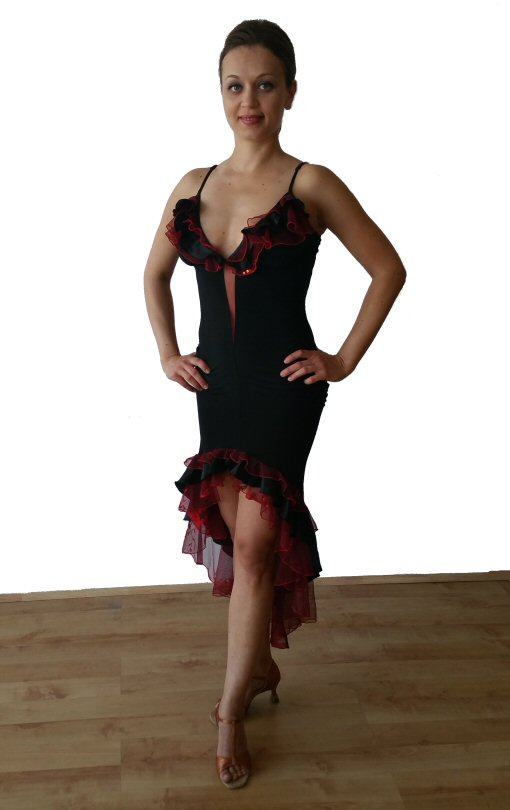 Paris Latin Flamenco style evening dress